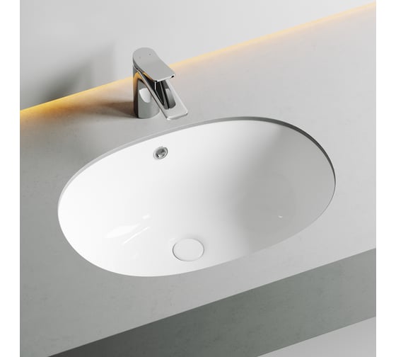 Изображение товара Умывальник Ceramicanova Element овальный, встраиваемый под столешницу 565x385x210 мм CN6044