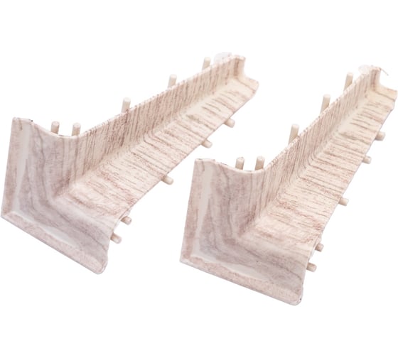 Изображение товара Внутренний угол для плинтуса Волшебная палочка Home ПВХ, 70 мм, в упаковке 2 шт., 7011 УТ000075256