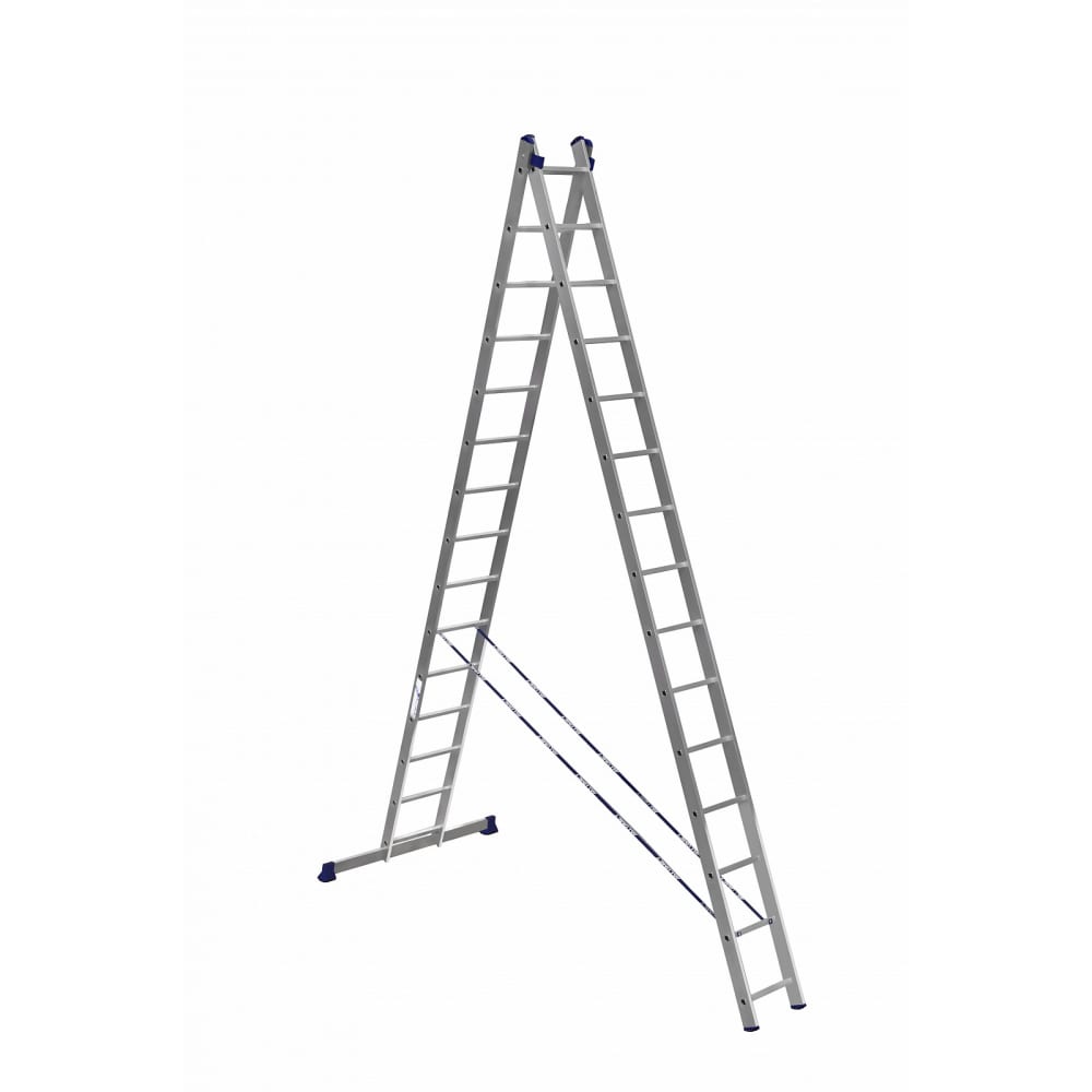 Алюминиевая двухсекционная лестница Алюмет алюминиевая приставная профессиональная лестница алюмет p1 9108