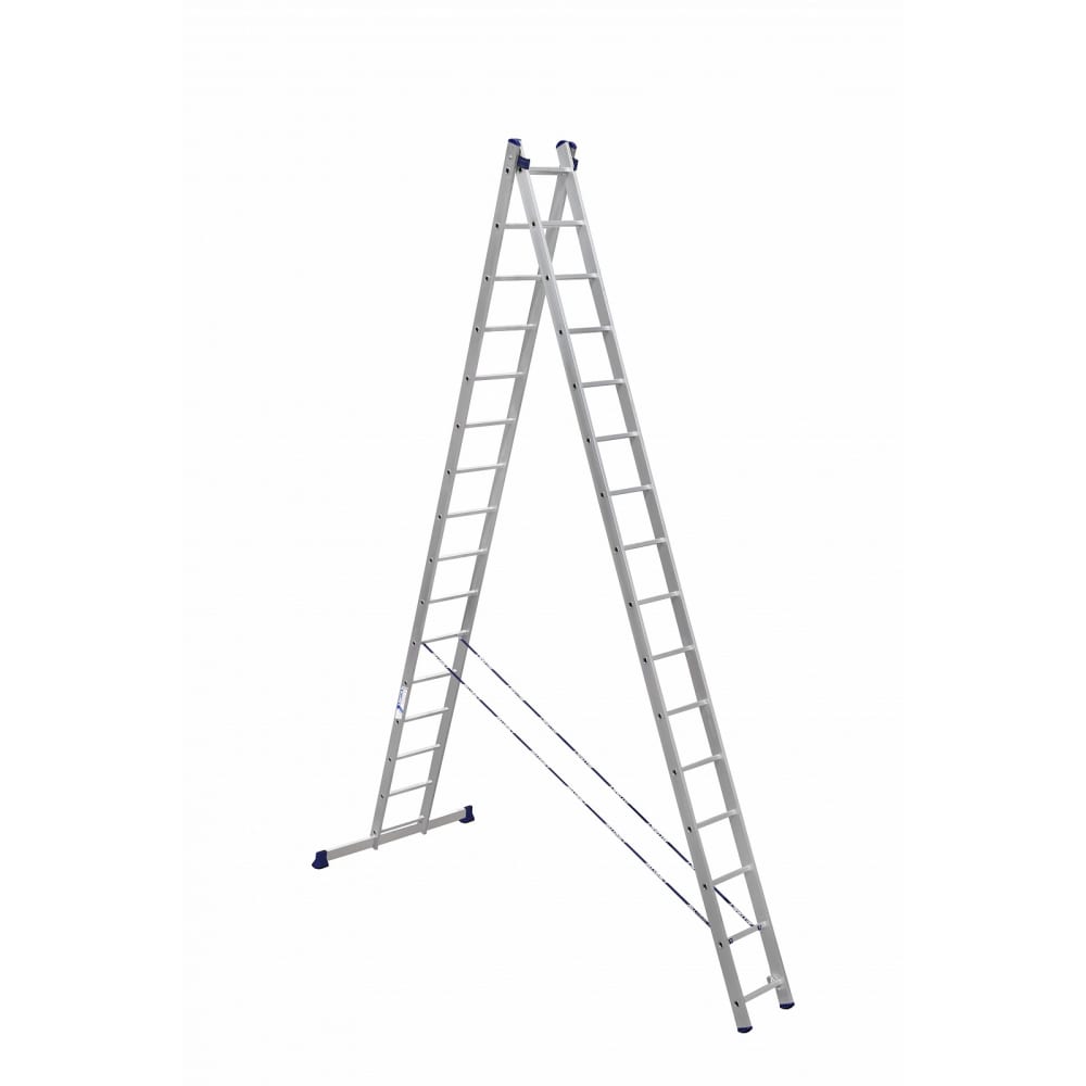 Алюминиевая двухсекционная лестница Алюмет лестница двухсекционная сибин 38823 11 11 ступеней