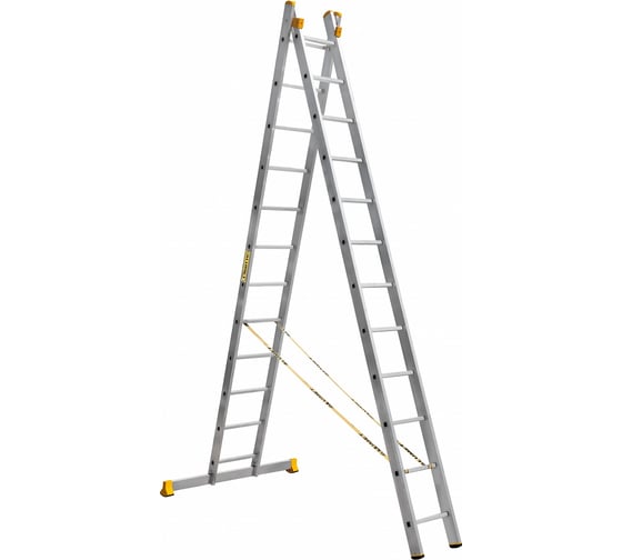 Изображение товара Лестница алюминиевая Алюмет 2х12 ступеней универсальная двухсекционная профессиональная P2 9212