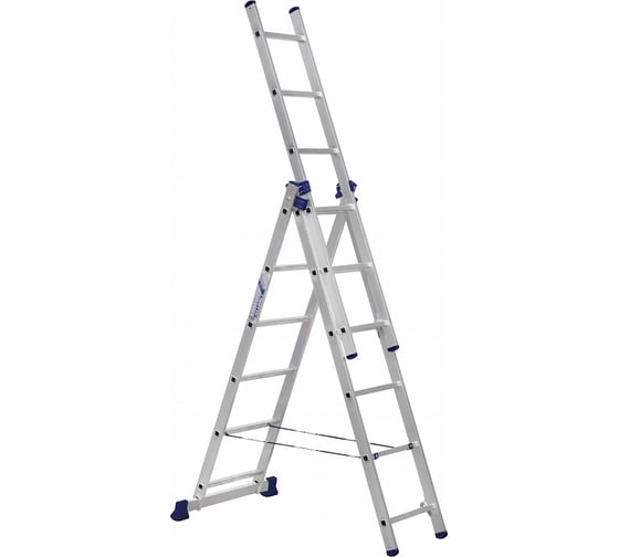 Изображение товара Лестница алюминиевая Алюмет 3х6 ступеней трехсекционная универсальная H3 5306