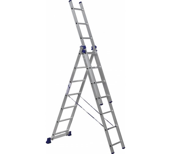 Изображение товара Лестница алюминиевая Алюмет 3х7 ступеней трехсекционная универсальная H3 5307