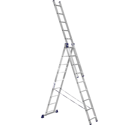 Изображение товара Лестница алюминиевая Алюмет 3х9 ступеней трехсекционная универсальная H3 5309