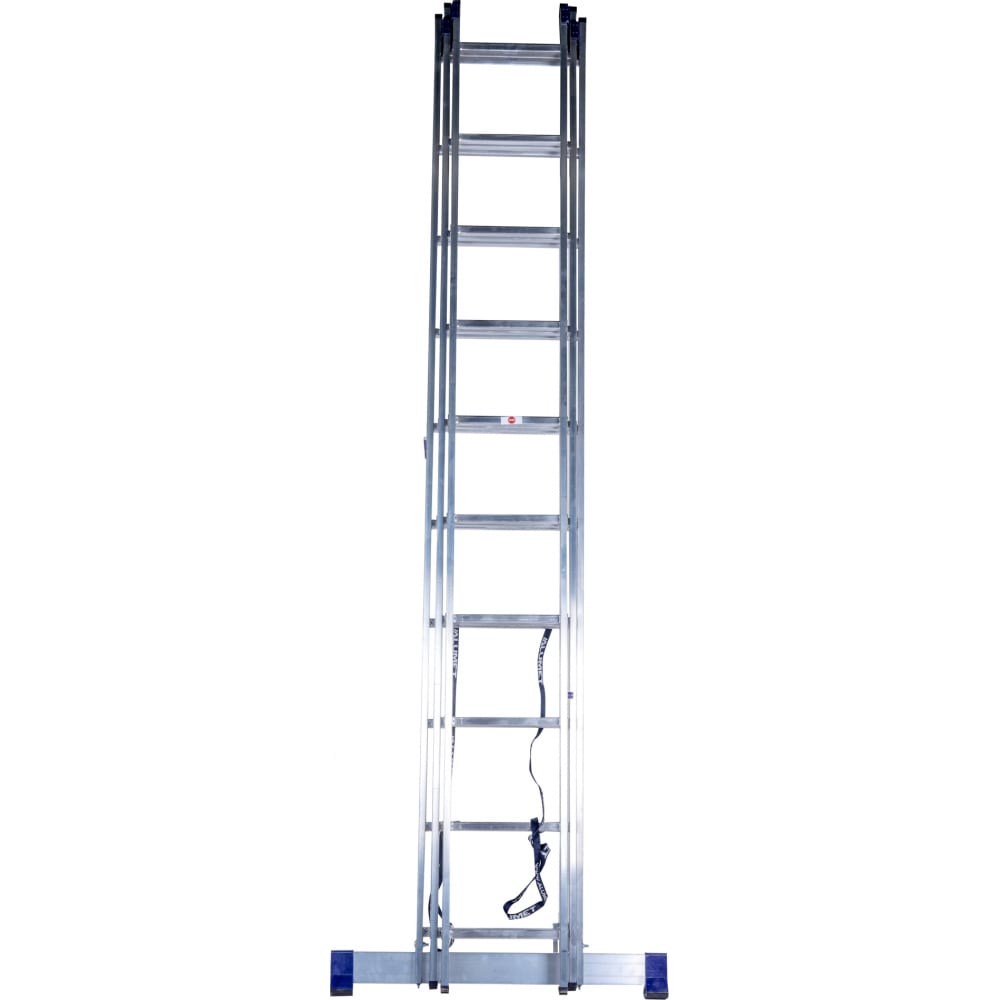 Универсальная алюминиевая трехсекционная лестница Алюмет алюминиевая приставная профессиональная лестница алюмет p1 9108