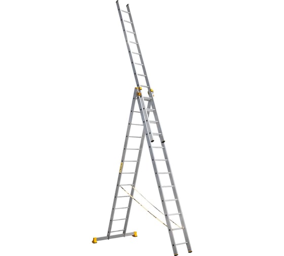Изображение товара Лестница алюминиевая Алюмет 3х12 ступеней трехсекционная универсальная профессиональная P3 9312