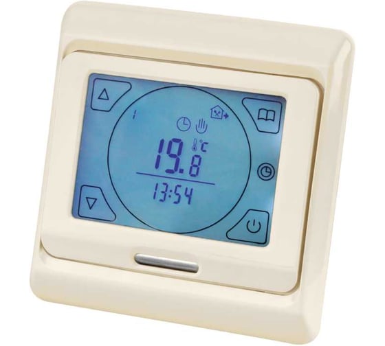 Изображение товара Терморегулятор-термостат для теплых полов электронный сенсорный ТТПЭ-2 16А 250В с датчиком 3м, TDM ELECTRIC слоновая кость SQ2503-0004