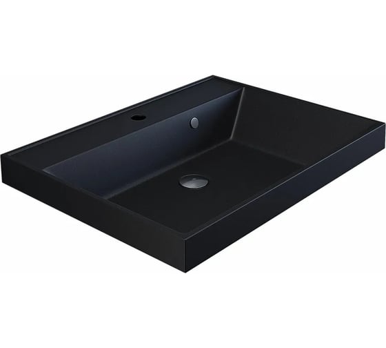 Изображение товара Кварцевая раковина для ванной комнаты uperwood Classic Quartz 60 см, черная матовая, космос 291030012