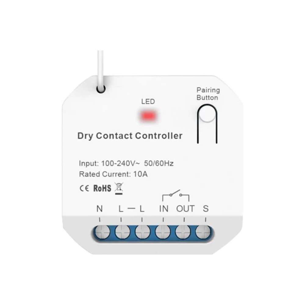 Умное реле GRITT сухой контакт Core 2.0 в подрозетник 1 линия 433 + WiFi 32106