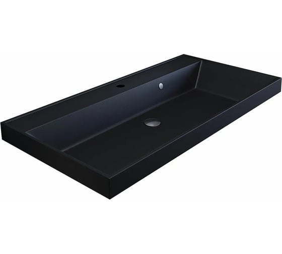 Изображение товара Кварцевая раковина для ванной комнаты uperwood Classic Quartz 90 см, черная матовая, космос 291030027