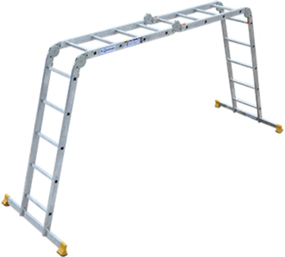 Изображение товара Лестница Алюмет шарнирная алюминиевая четырехсекционная профессиональная 2х4+2х5 ступеней. Серия Т4 Т445