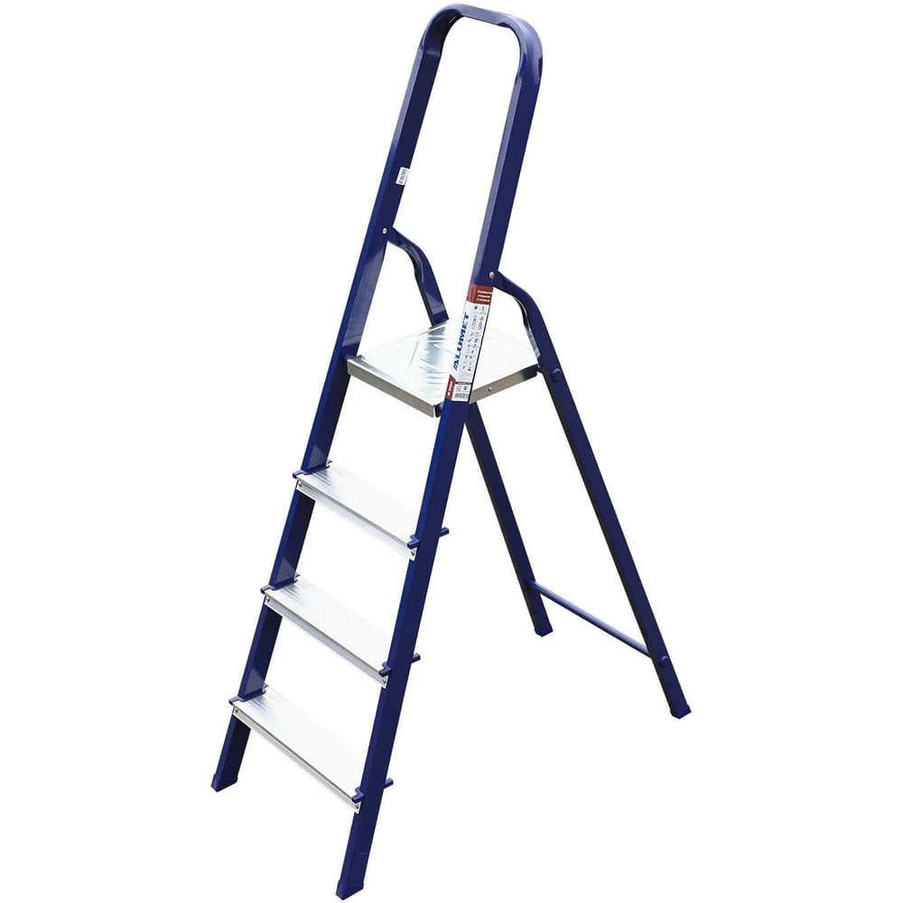 Изображение товара Стальная стремянка Алюмет M8404 4 ступени односторонняя 2.91м рабочая высота