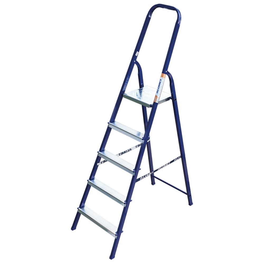 Изображение товара Стальная облегченная стремянка 5 ступеней серия M8305 для бытовых и ремонтных работ