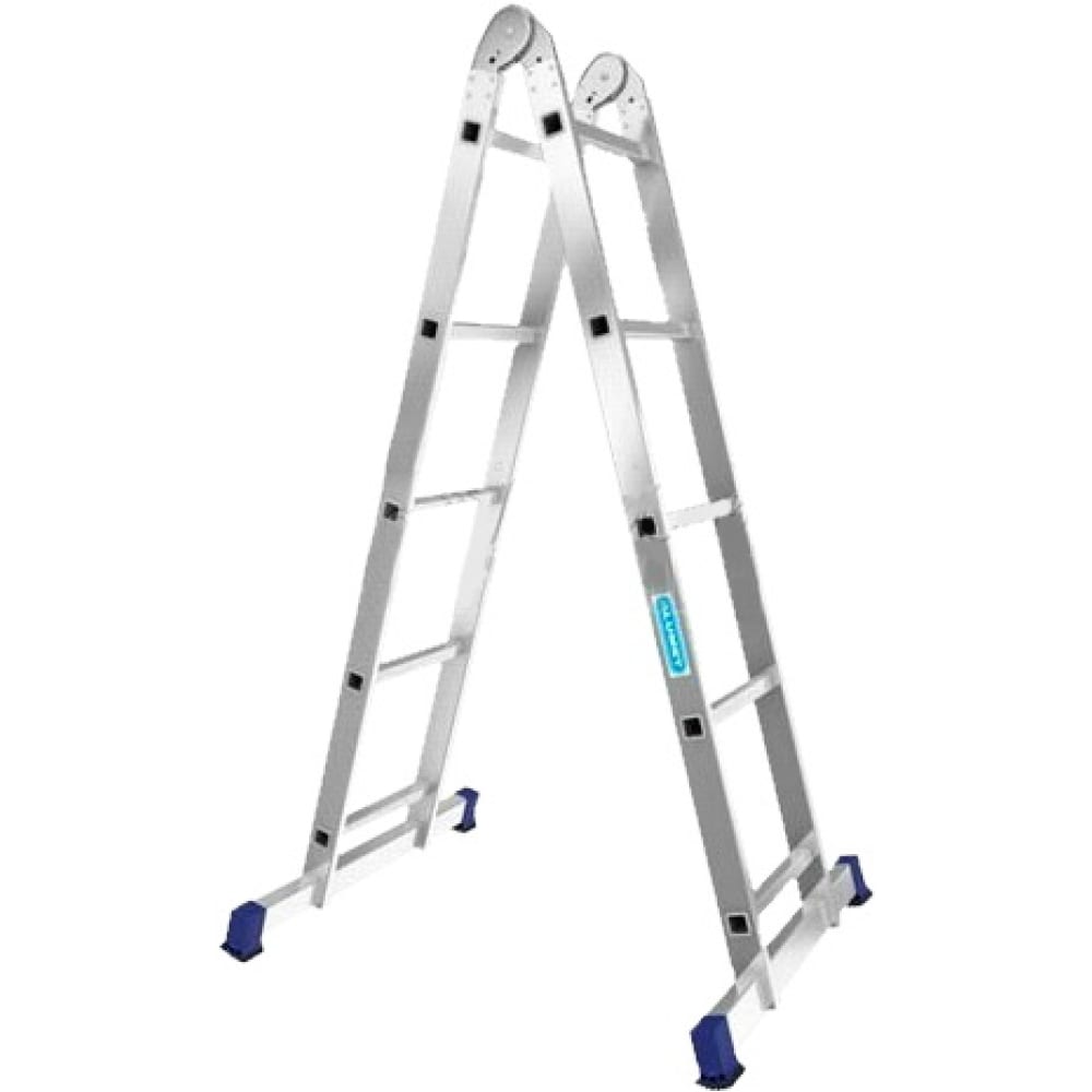 Алюминиевая двухсекционная шарнирная двухсекционная лестница Алюмет лестница сибртех шарнирная алюминиевая 4х2 97879