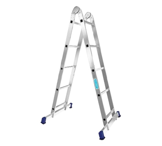 Изображение товара Лестница алюминиевая Алюмет 2х5 ступеней двухсекционная шарнирная профессиональная T205