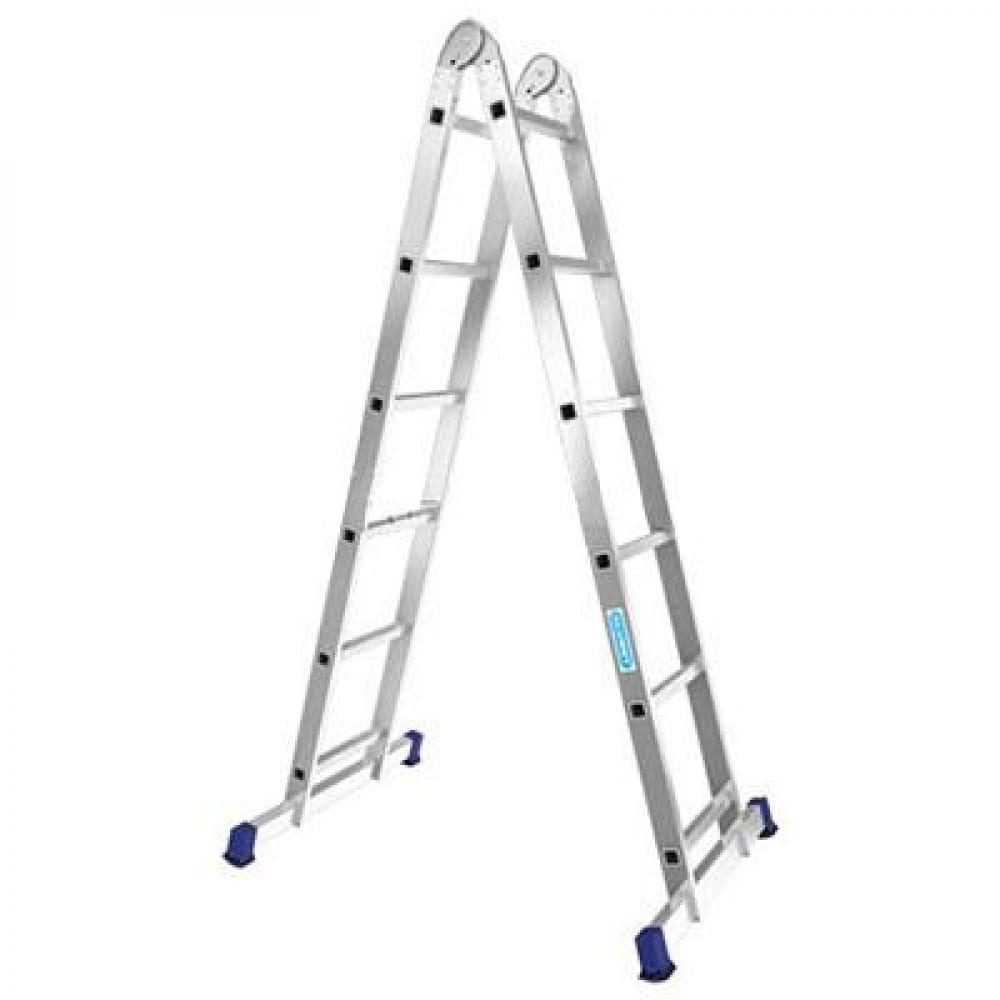 Алюминиевая двухсекционная шарнирная двухсекционная лестница Алюмет лестница сибртех лестница шарнирная алюминиевая 4х4