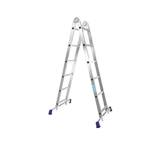 Изображение товара Лестница алюминиевая Алюмет 2х6 ступеней двухсекционная шарнирная профессиональная T206