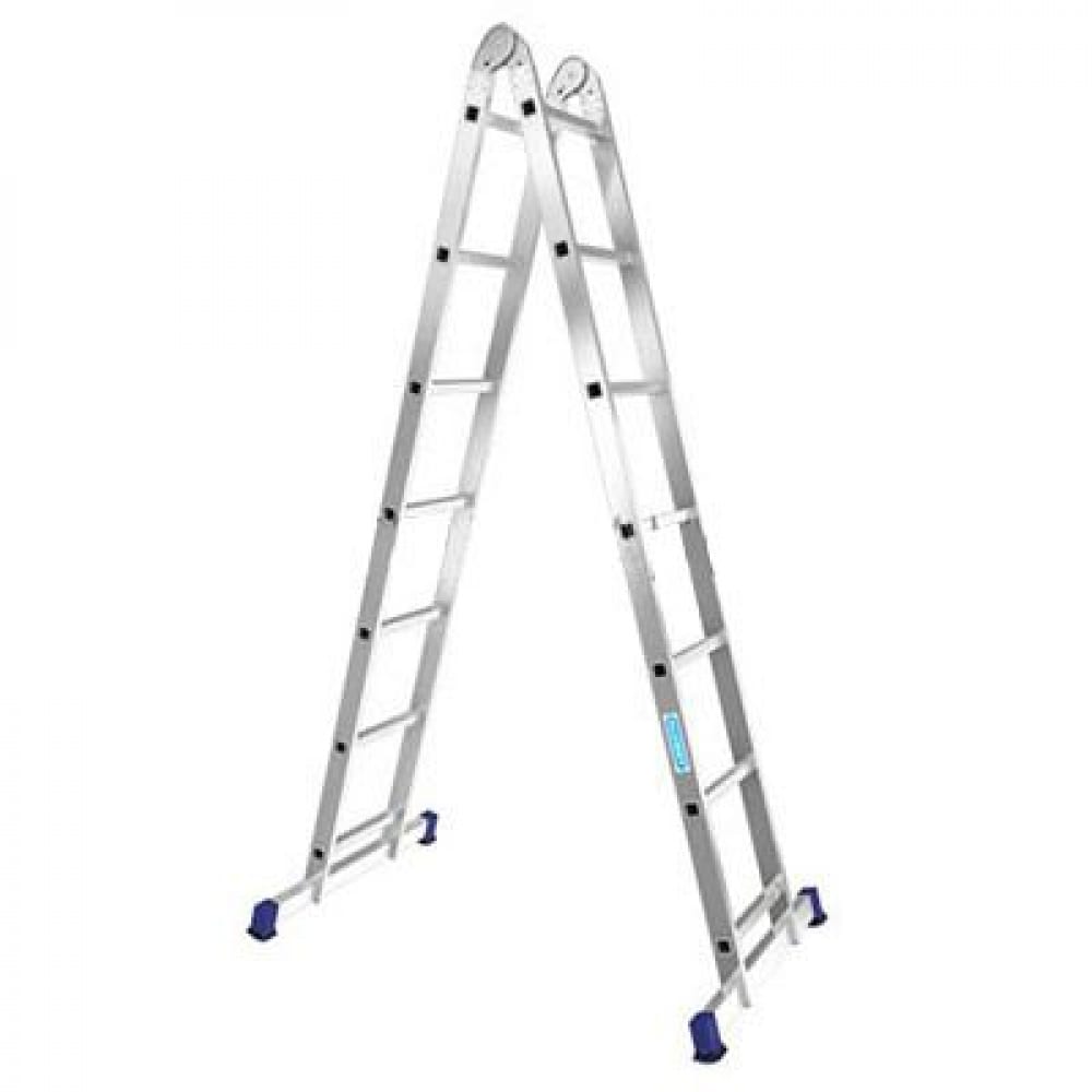 Алюминиевая двухсекционная шарнирная двухсекционная лестница Алюмет лестница сибртех шарнирная алюминиевая 4х2 97879