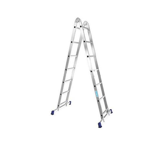 Изображение товара Лестница алюминиевая Алюмет 2х7 ступеней двухсекционная шарнирная профессиональная T207