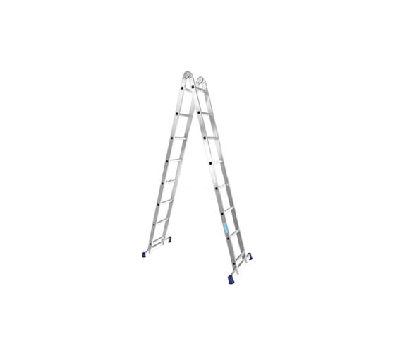 Изображение товара Лестница алюминиевая Алюмет 2х8 ступеней двухсекционная шарнирная профессиональная T208