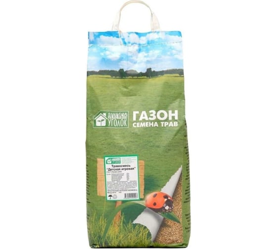 Изображение товара Семена газона Зеленый уголок Травосмесь Детская Игровая 5 кг 16593