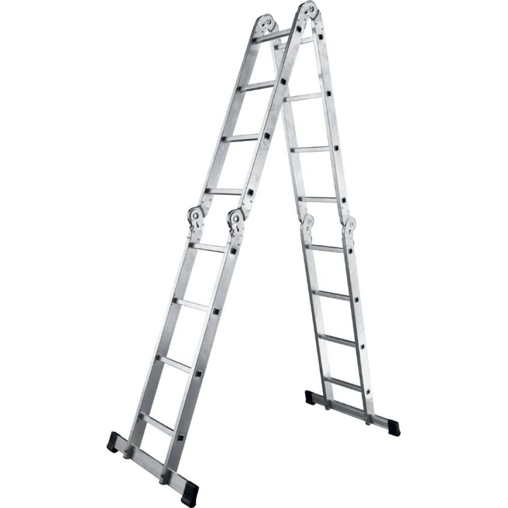 Алюминиевая четырехсекционная шарнирная лестница Алюмет лестница сибртех шарнирная алюминиевая 4х2 97879