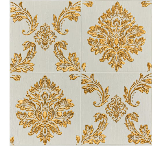 Изображение товара Мягкая самоклеящаяся 3D панель LAKO Барокко (комплект 5 шт.; бежевый 1; 70x70 см) LKD-5-1012