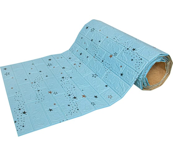 Изображение товара Мягкая самоклеящаяся 3D панель LAKO Звездное небо (голубой кирпич; рулон; 70x600 см) LKD-87-04-109-RU