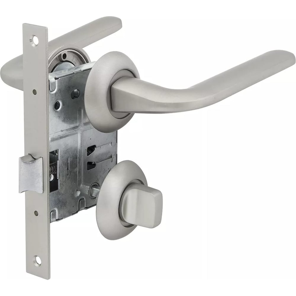 Изображение товара Комплект для двери Palladium SET 24 L 170 BK GF - защелка, ручки и завертка для межкомнатных дверей