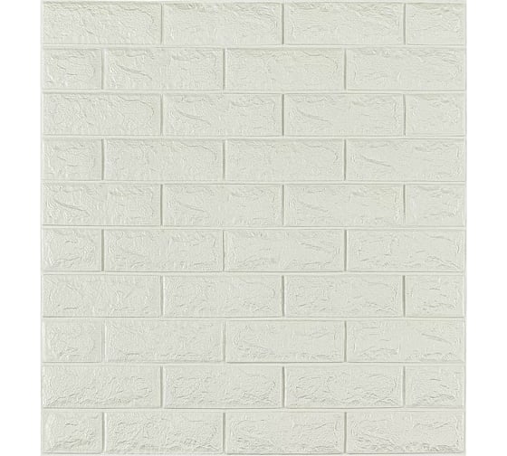 Изображение товара Мягкая самоклеящаяся 3D панель LAKO Кирпич (белый; комплект 5 шт.; 70x77 см) LKD-01-07-501-KO