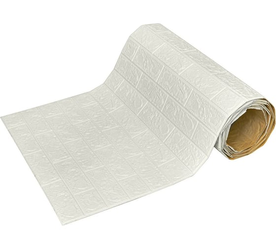 Изображение товара Мягкая самоклеящаяся 3D панель LAKO Кирпич (белый; рулон, 70x600 см) LKD-01-04-101-RU