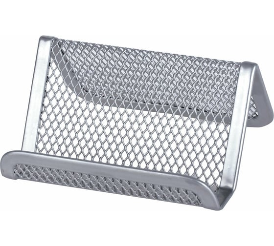 Изображение товара Настольная подставка для визиток BRAUBERG Germanium металлическая, серебристая 231943