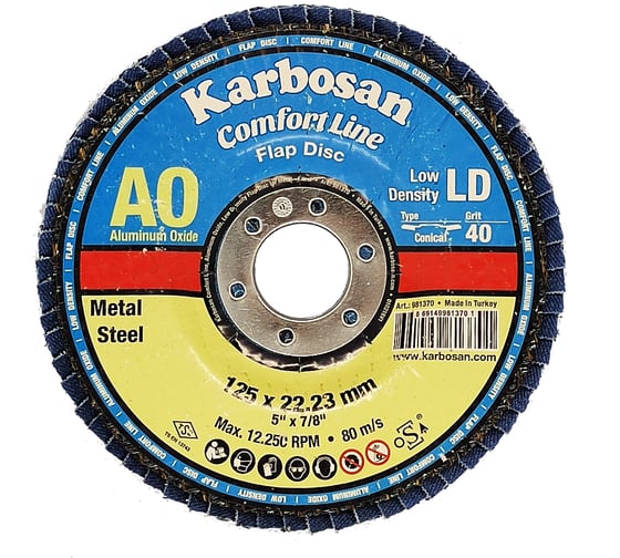 Изображение товара Диск лепестковый Flap 125x22 мм, Р40 Karbosan KAR-981370