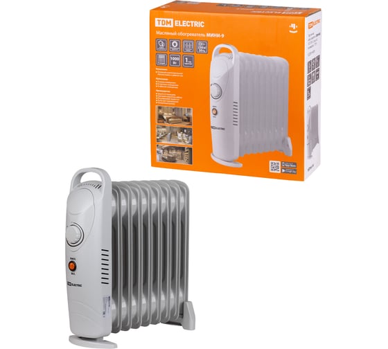 Изображение товара Масляный обогреватель МИНИ-9, 1000 Вт, 9 секций, термостат, TDM ELECTRIC SQ2501-0909