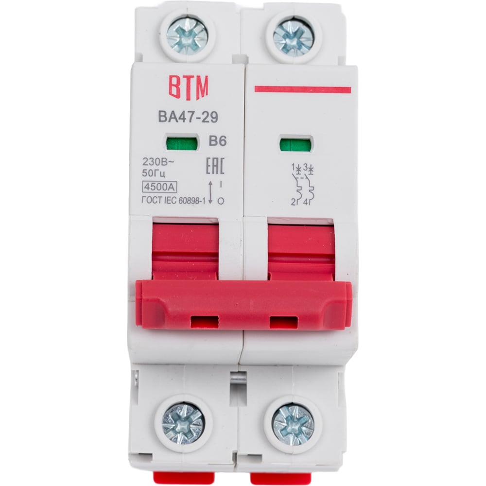 Bыключатель автоматический ВТМ ВА47-29-2B6-4,5кА-УХЛ3- ВТМ00026594