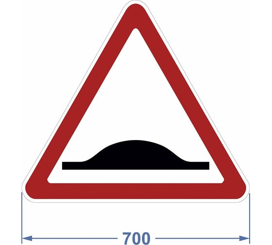 Изображение товара Дорожный знак 1.17 "Искусственная неровность" PALITRA TECHNOLOGY 700x606 мм 120005-1-17-I