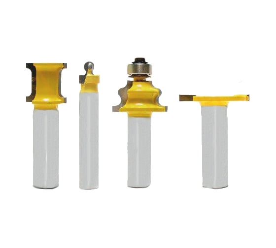 Изображение товара Набор фрез по дереву (4 шт; хвостовик 12 мм) для изготовления шарнирного соединения Энкор 10595