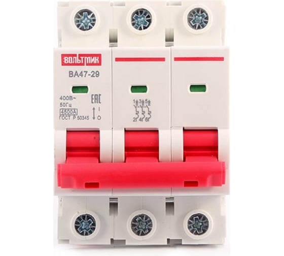 Изображение товара Bыключатель автоматический ВТМ ВА47-29-3D32-4,5кА-УХЛ3 ВТМ00026630