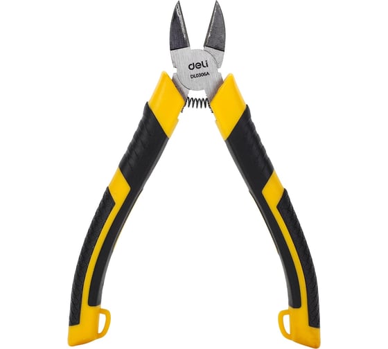 Изображение товара Бокорезы DELI  DL0306A 160мм высокоуглеродистая сталь, обливная рукоятка, высокочастотная закалка 98462
