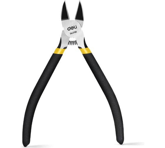 Изображение товара Бокорезы DELI DL2706 160мм высокоуглеродистая сталь, обливная рукоятка, высокочастотная закалка 98463