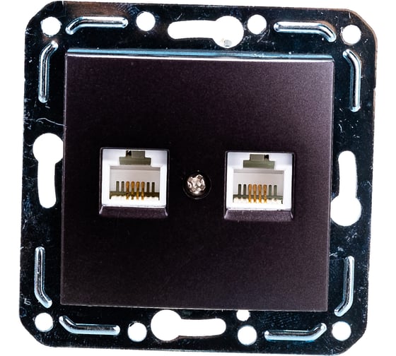 Изображение товара Двухместная телефонная розетка Volsten V01-14-F22-M, RJ -11, Magenta Nero, 9994