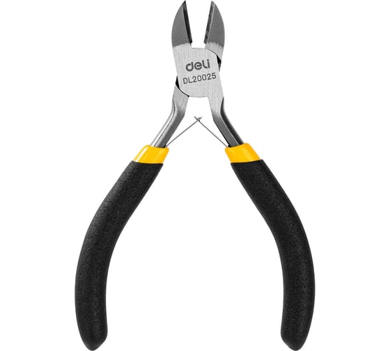 Изображение товара Диагональные бокорезы DELI (кусачки) 110мм DL20025 сталь 45С, обливная рукоятка 98449