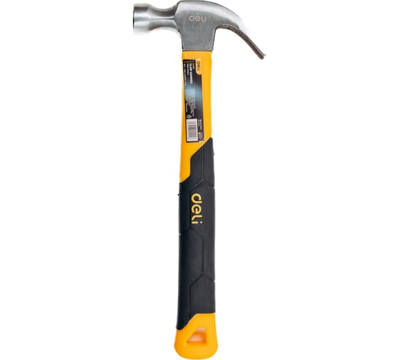 Изображение товара Молоток-гвоздодер DELI 250гр DL5001 (280мм, углеродистая сталь, фиберглассовая рукоять) 98436