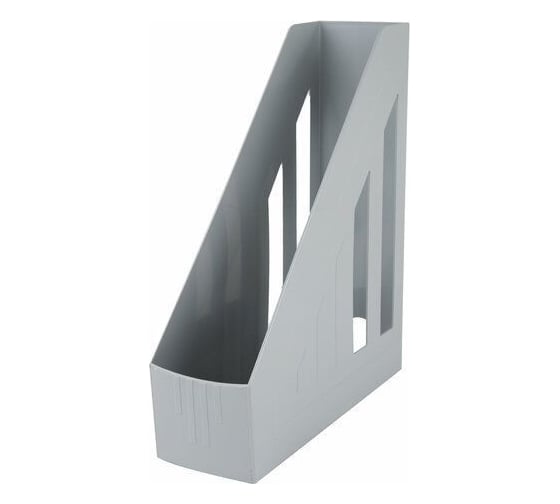 Изображение товара Вертикальный лоток для бумаг BRAUBERG Contract 260х85х300 мм, отверстия на торцах, серый 230887