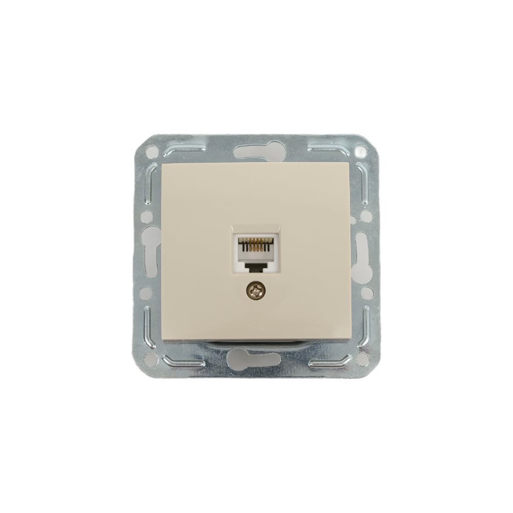 Изображение товара Одноместная телефонная розетка Volsten V01-12-F12-M с RJ11, кремовая