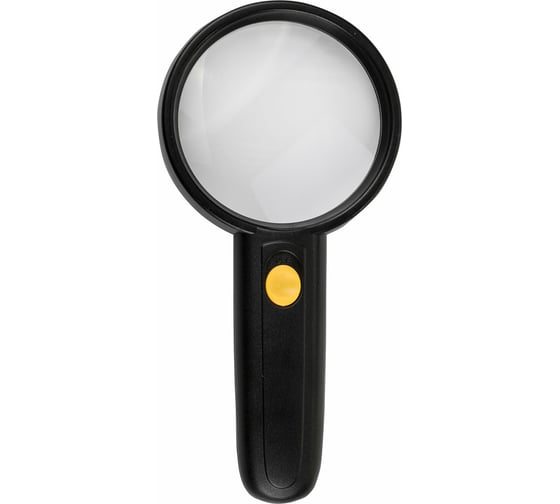 Изображение товара Просмотровая лупа BRAUBERG с подсветкой, диаметр 75 мм, увеличение 3, корпус черный 454130