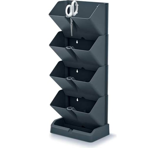 Изображение товара Вертикальный сад и ножницы Prosperplast IO1W200 S433 MINI CASCADE 8 мест, 195 мм,114 мм, антрацит 067053