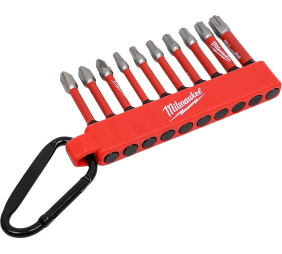 Изображение товара Набор бит 10 шт с карабином Milwaukee 4932480941