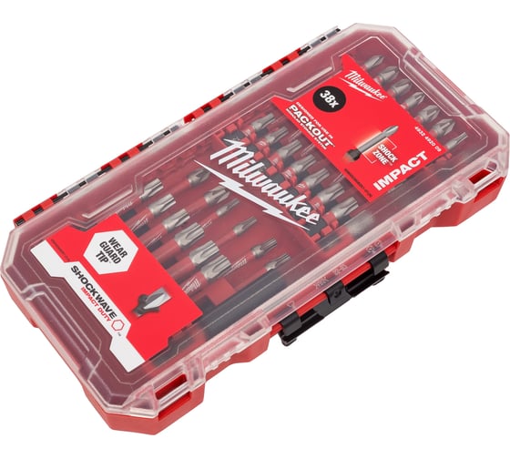 Изображение товара Набор бит SHOCKWAVE 38 предметов Milwaukee 4932492009