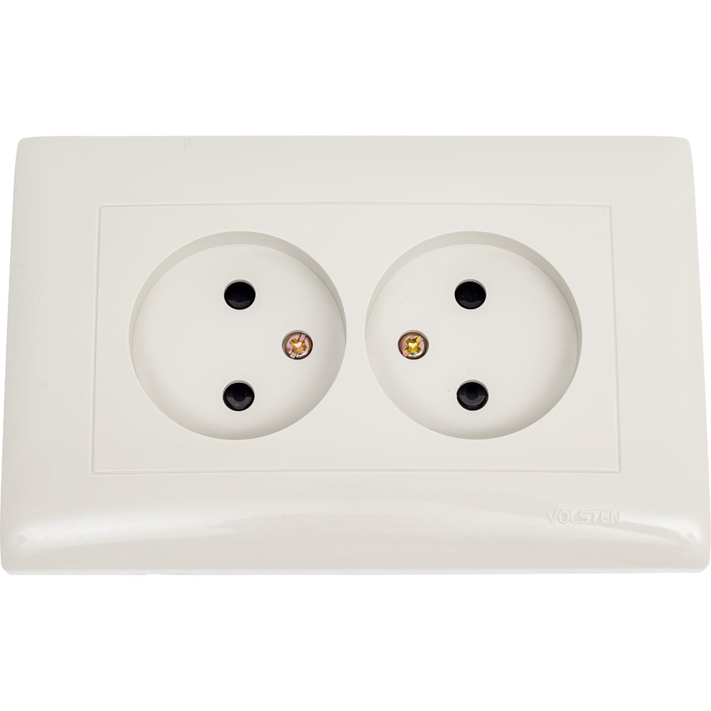 Изображение товара Двухместная розетка Volsten Magenta Crema IP20 для встроенного монтажа